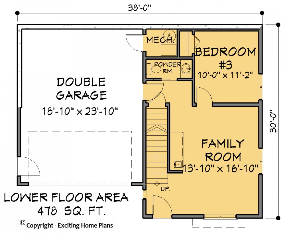 House Plan E1314-10  Lower Floor Plan
