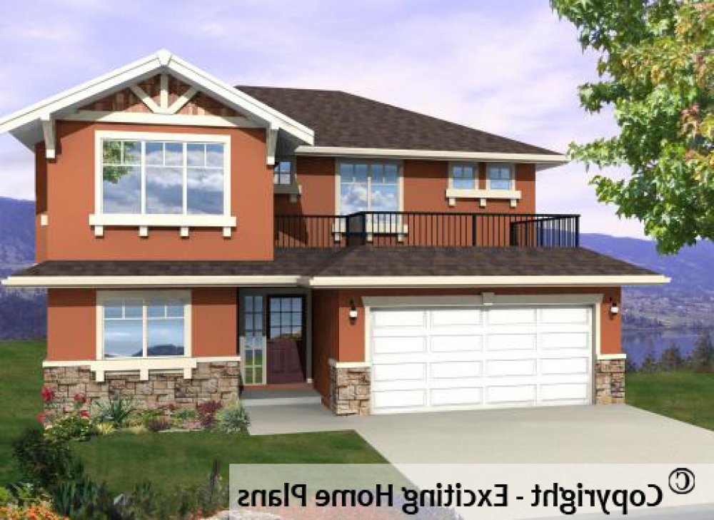 House Plan E1039-10 Exterior 3D View REVERSE
