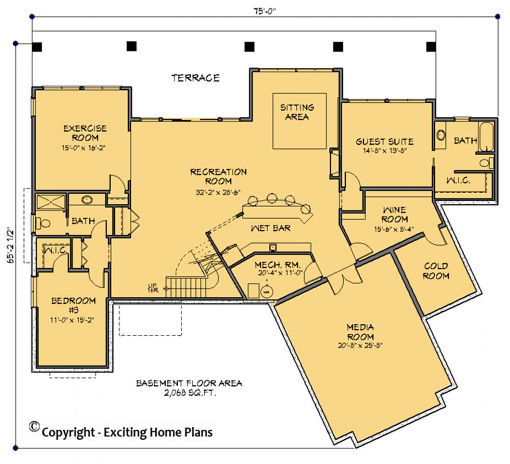 House Plan E1092-10 Lower Floor Plan
