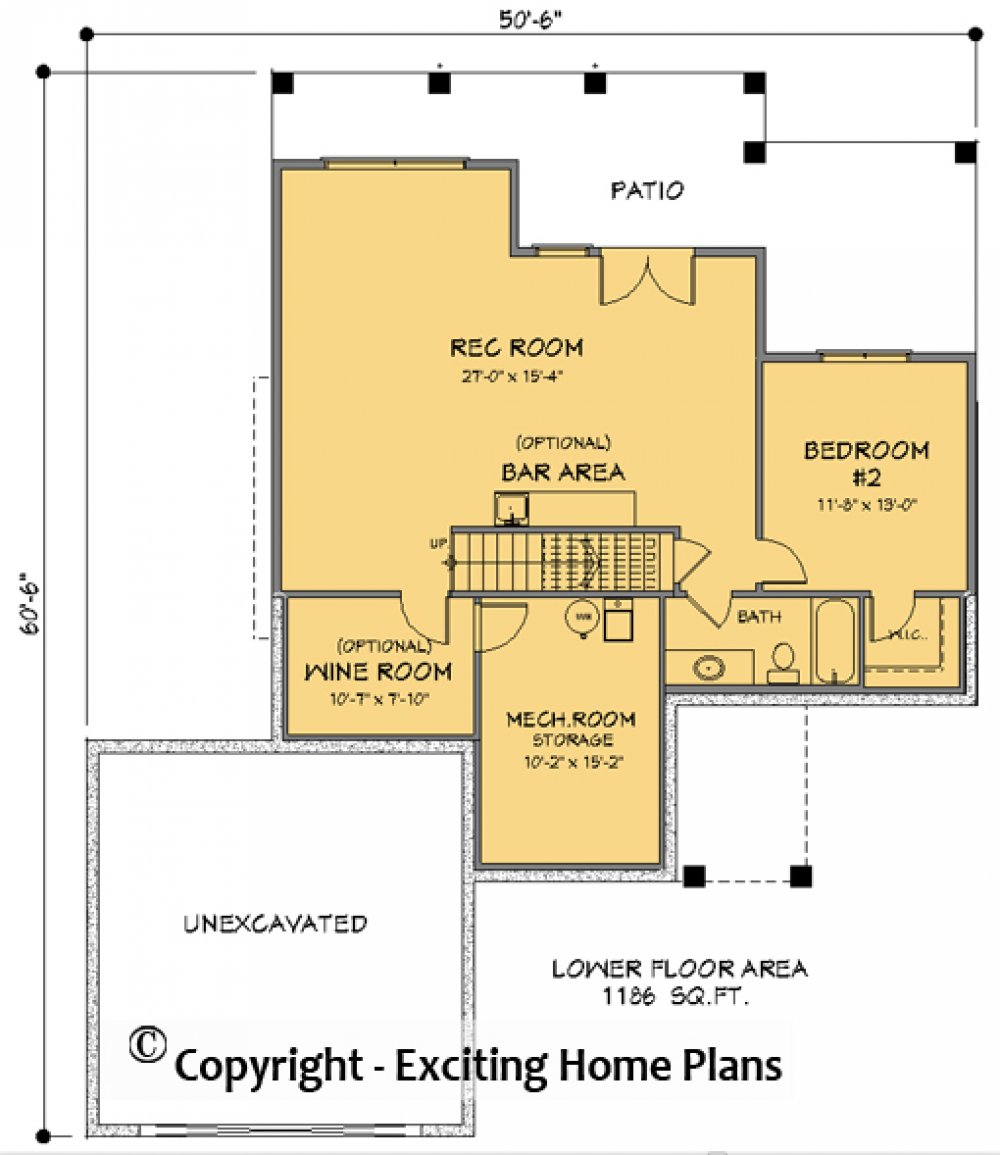 House Plan E1435-10  Lower Floor Plan