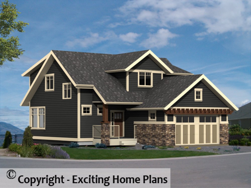 House Plan E1569-10 Front 3D View