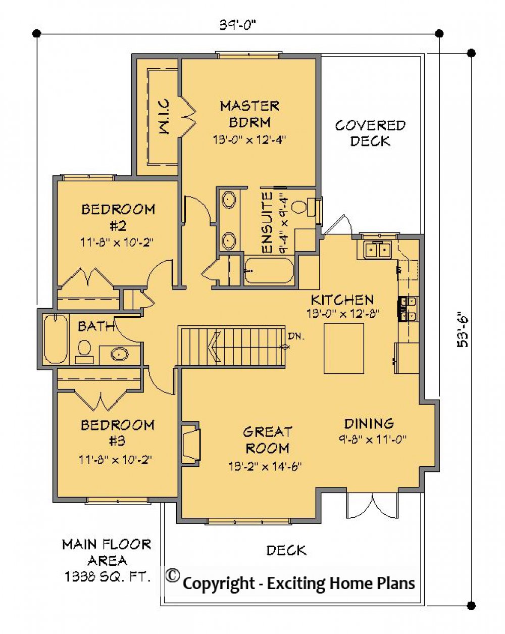 House Plan E1289-10 Main Floor Plan