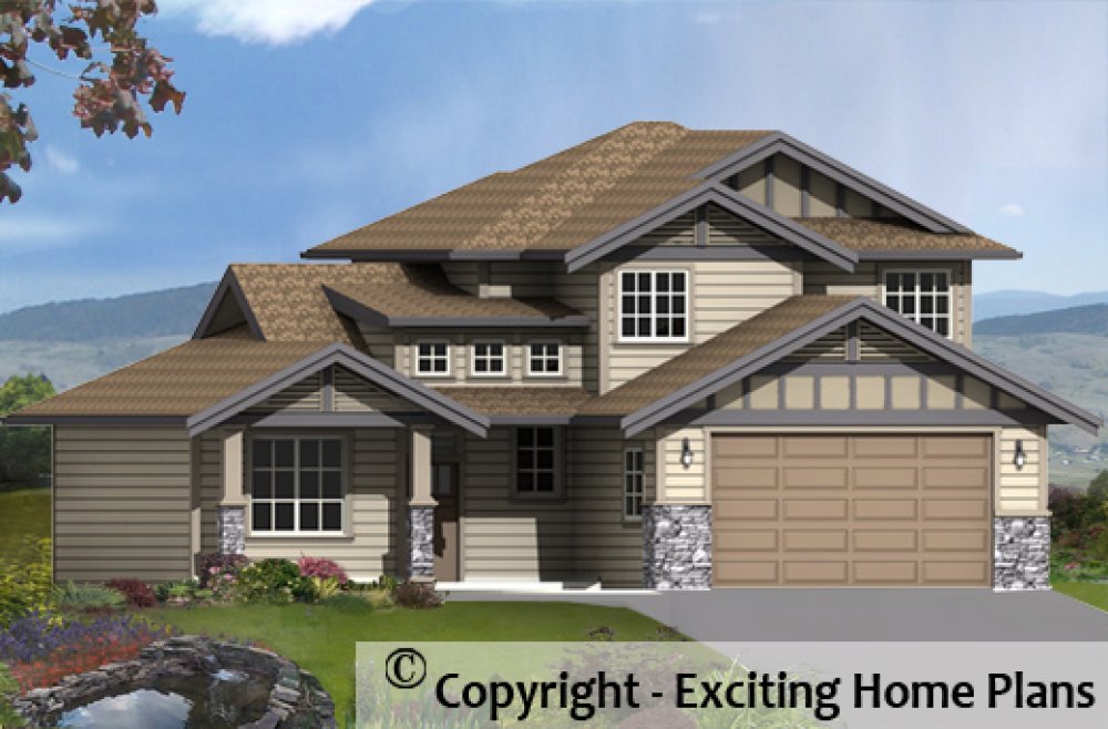 House Plan E1276-10 Exterior 3D View