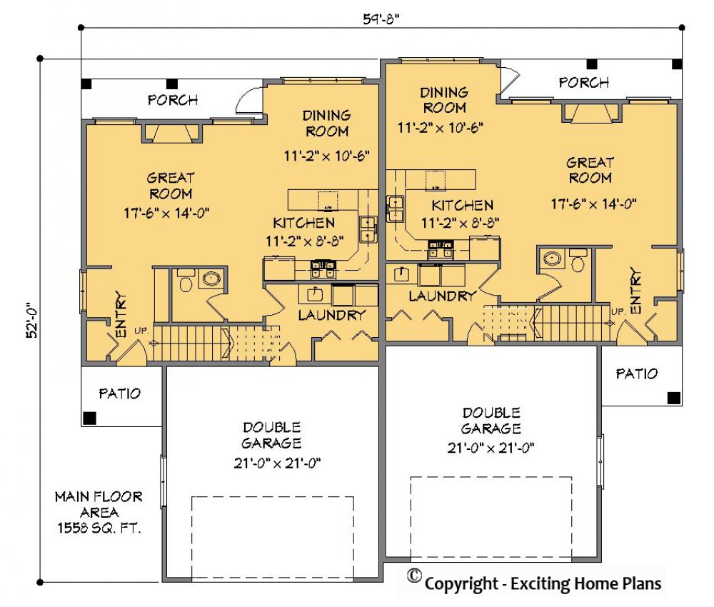 House Plan E1370-10  Main Floor Plan