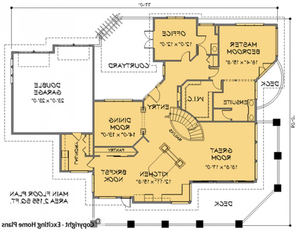 House Plan E1148-10 Main Floor Plan REVERSE
