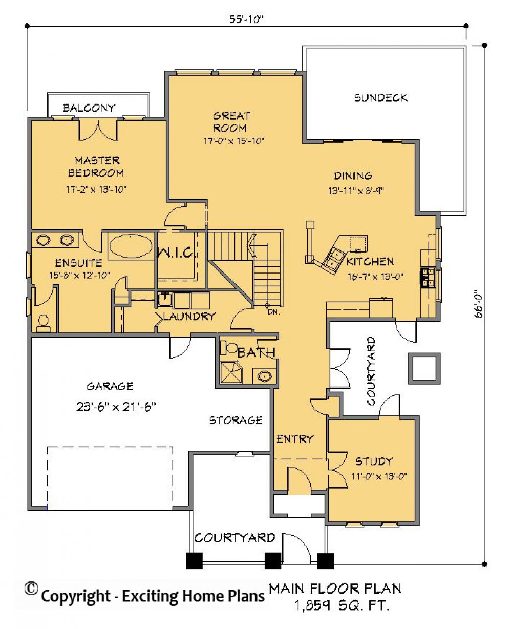 House Plan E1420-10  Main Floor Plan