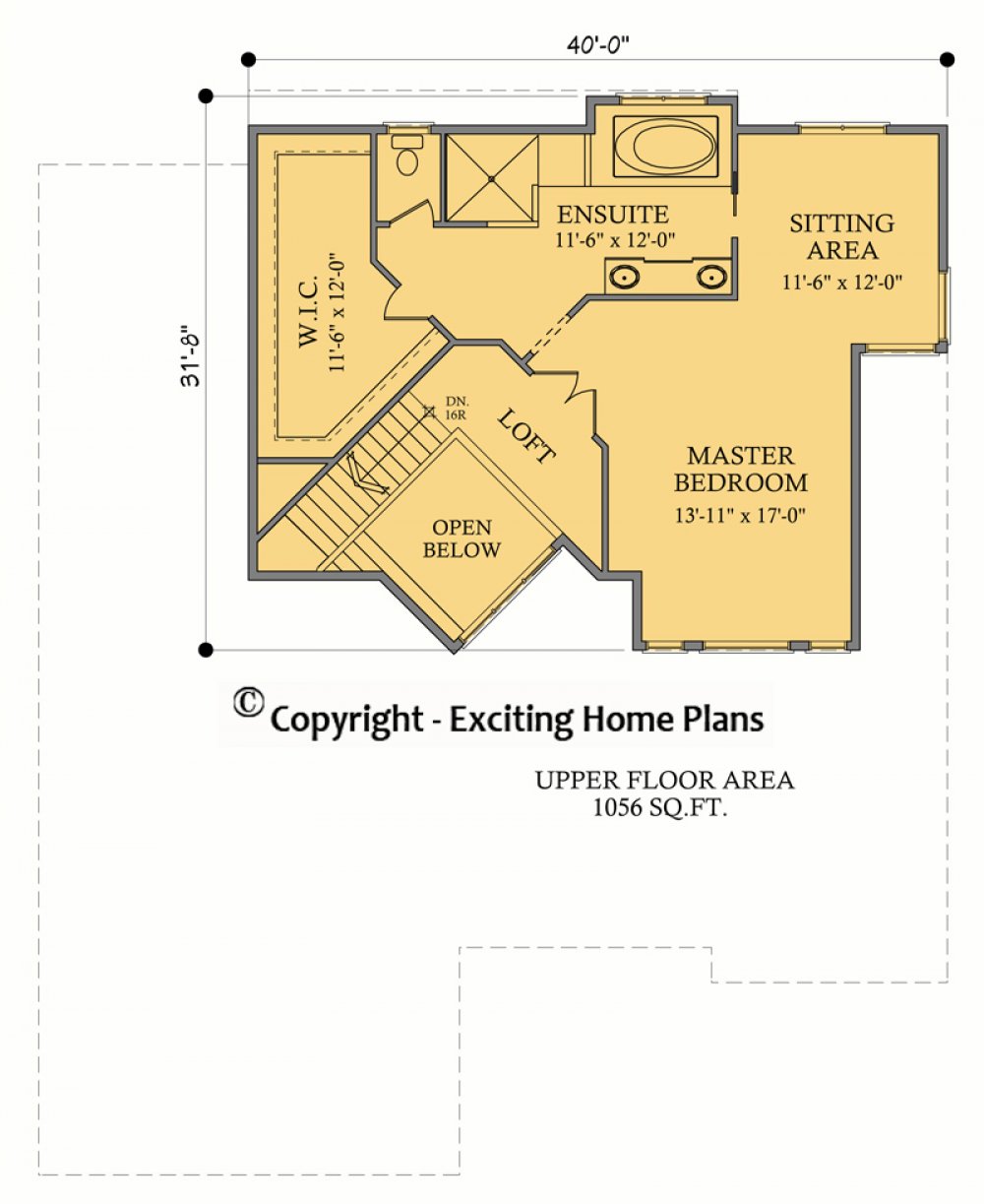 House Plan E1070-10 Upper Floor Plan