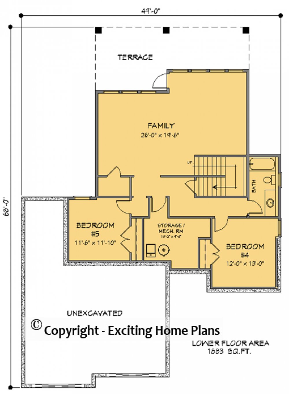 House Plan E1712-10  Lower Floor Plan