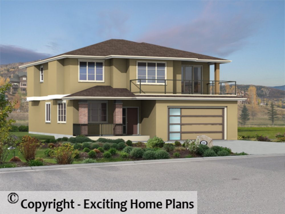 House Plan E1686-10 Front 3D View