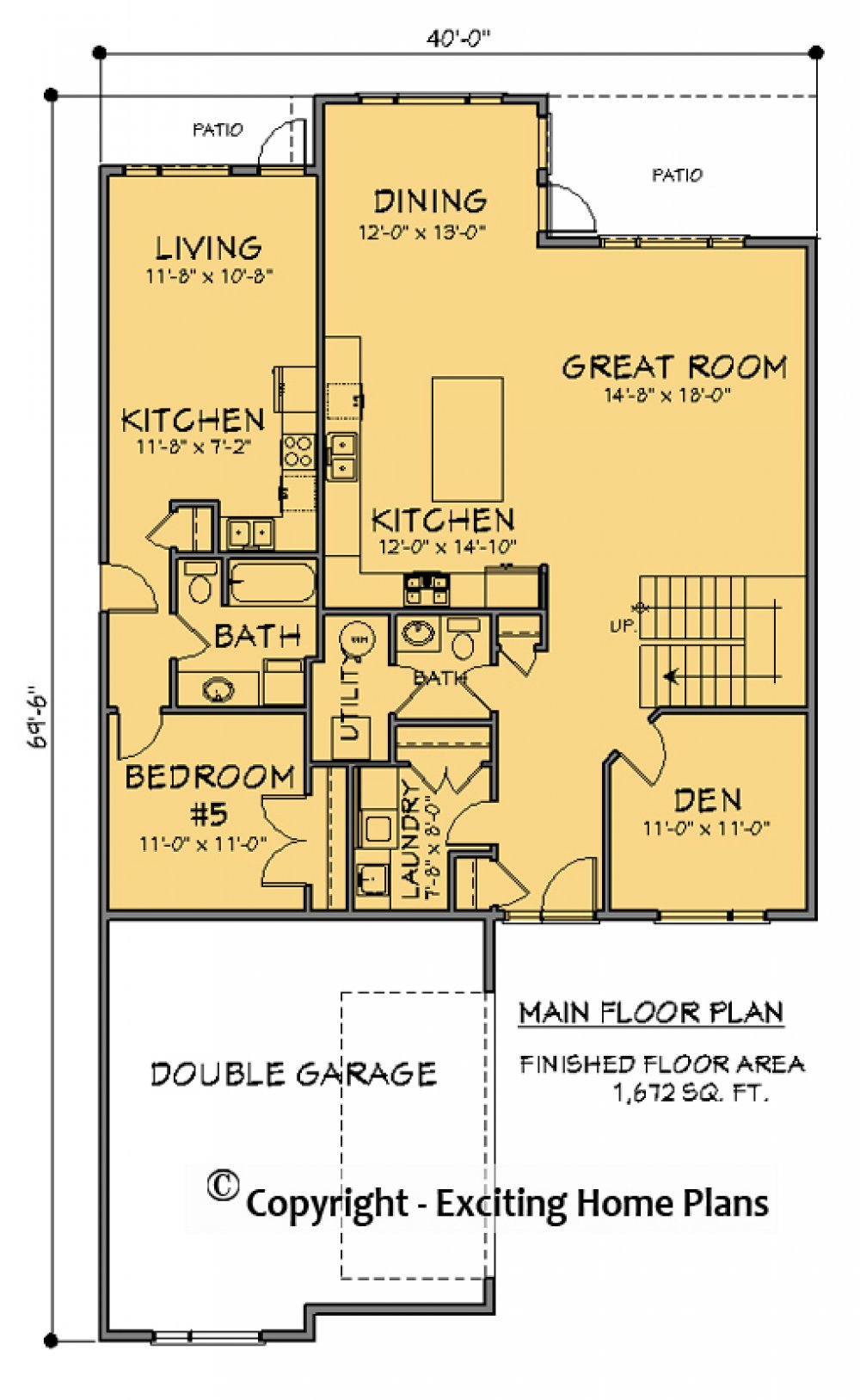 House Plan  E1714-10  Main Floor Plan