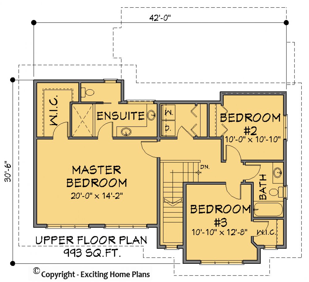 House Plan E1307-10 Upper Floor Plan
