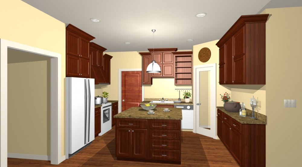 House Plan E1480-10 Interior Kitchen 3D Area