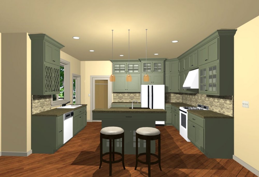 House Plan E1170-10 Interior Kitchen 3D Area