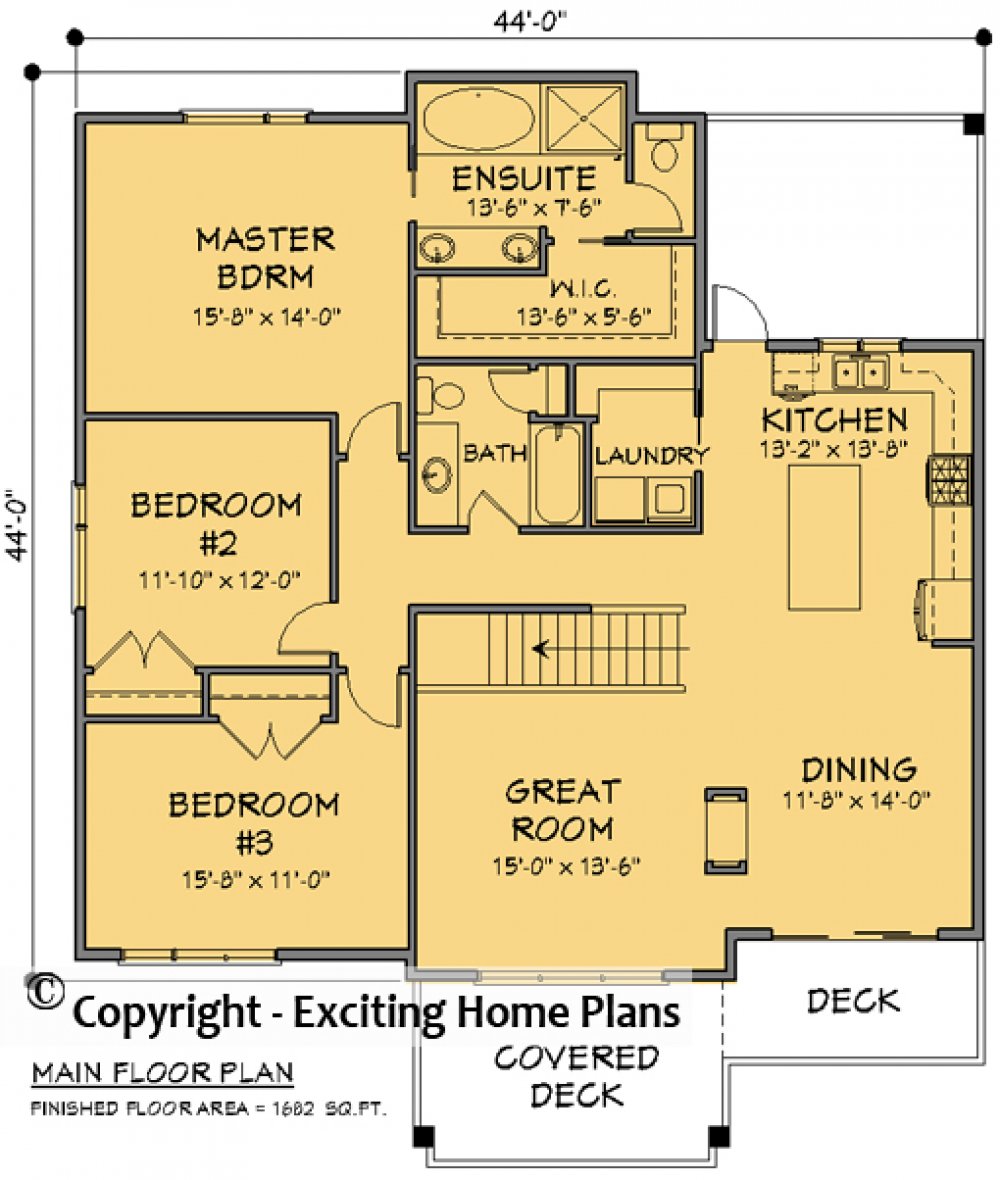 House Plan E1732-10 Main Floor Plan