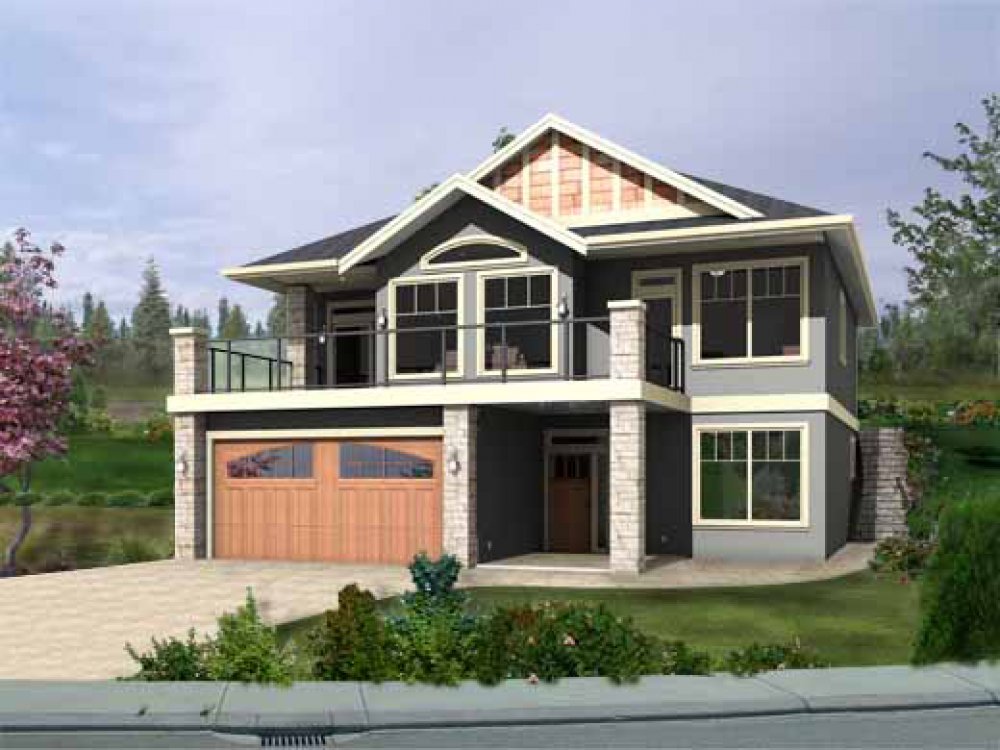House Plan E1152-10 Exterior 3D View REVERSE