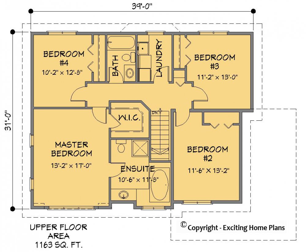 House Plan E1551-10 Upper Floor Plan