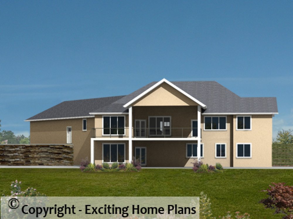 House Plan E1519-10 Rear 3D View