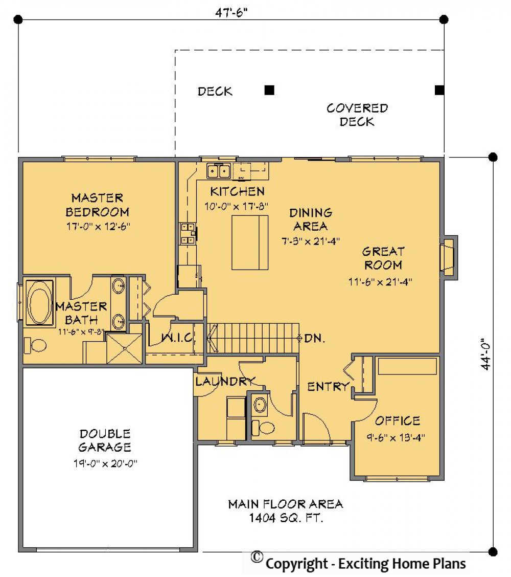 House Plan E1197-10  Main Floor Plan