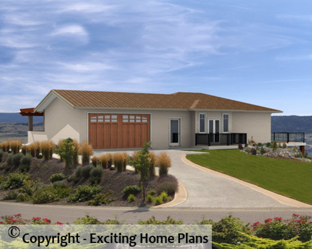 House Plan E1410-10 Front 3D View