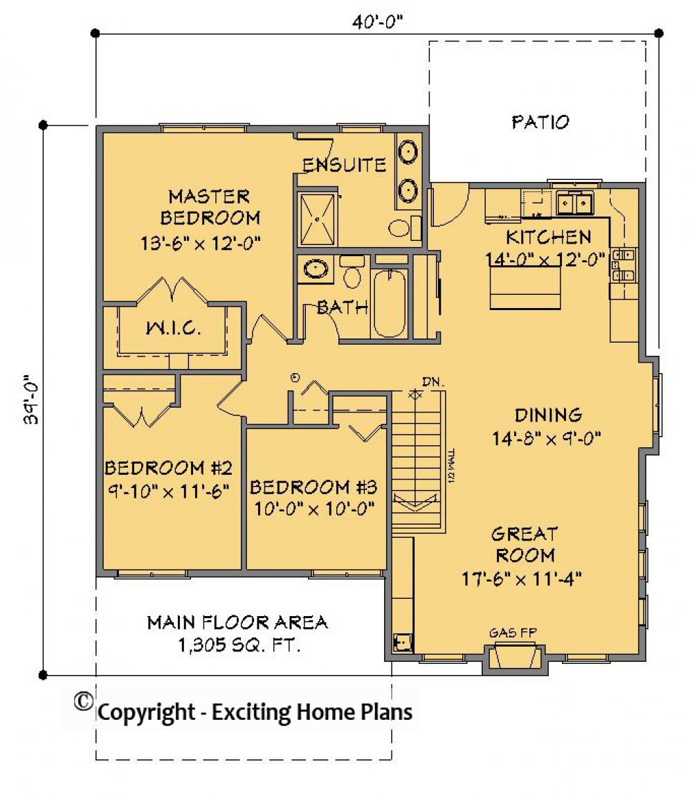 House Plan E1621-10  Main Floor Plan