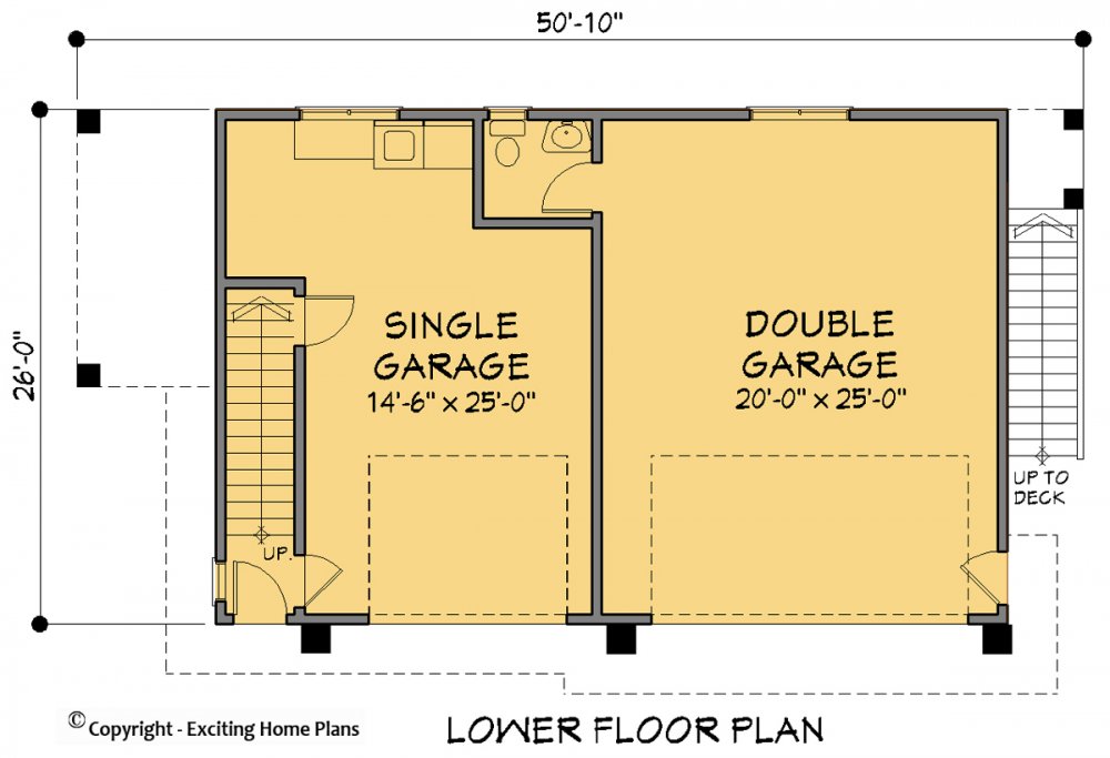 House Plan E1186-10 Lower Floor Plan