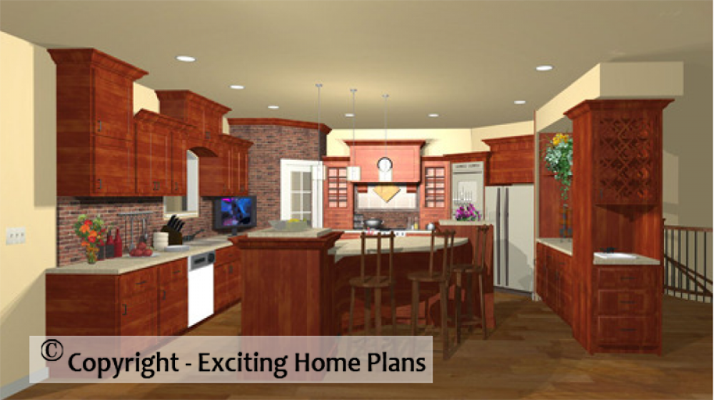 House Plan E1037-10 Interior Kitchen 3D Area