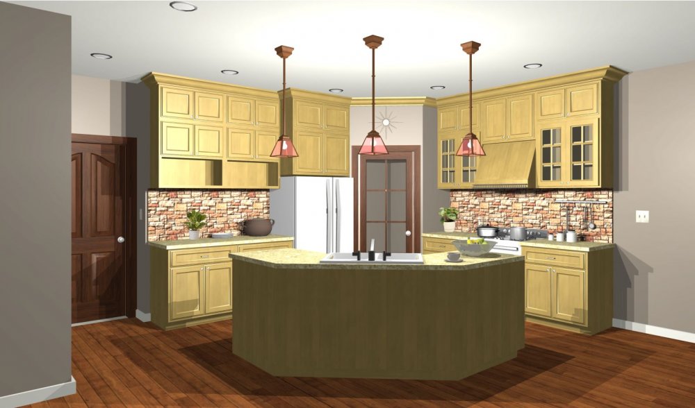 House Plan E1499-10 Interior Kitchen 3D Area