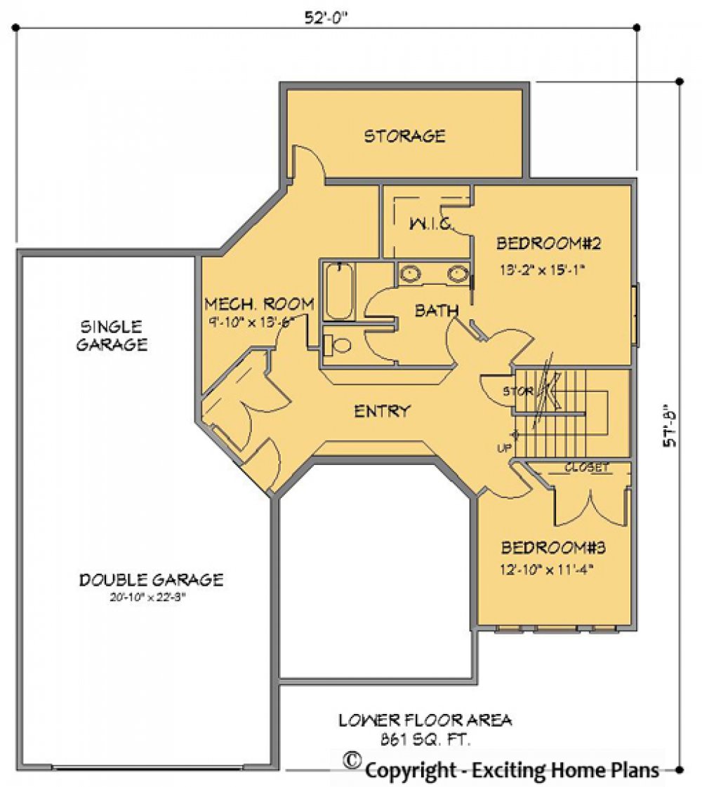 House Plan E1094-10 Lower Floor Plan