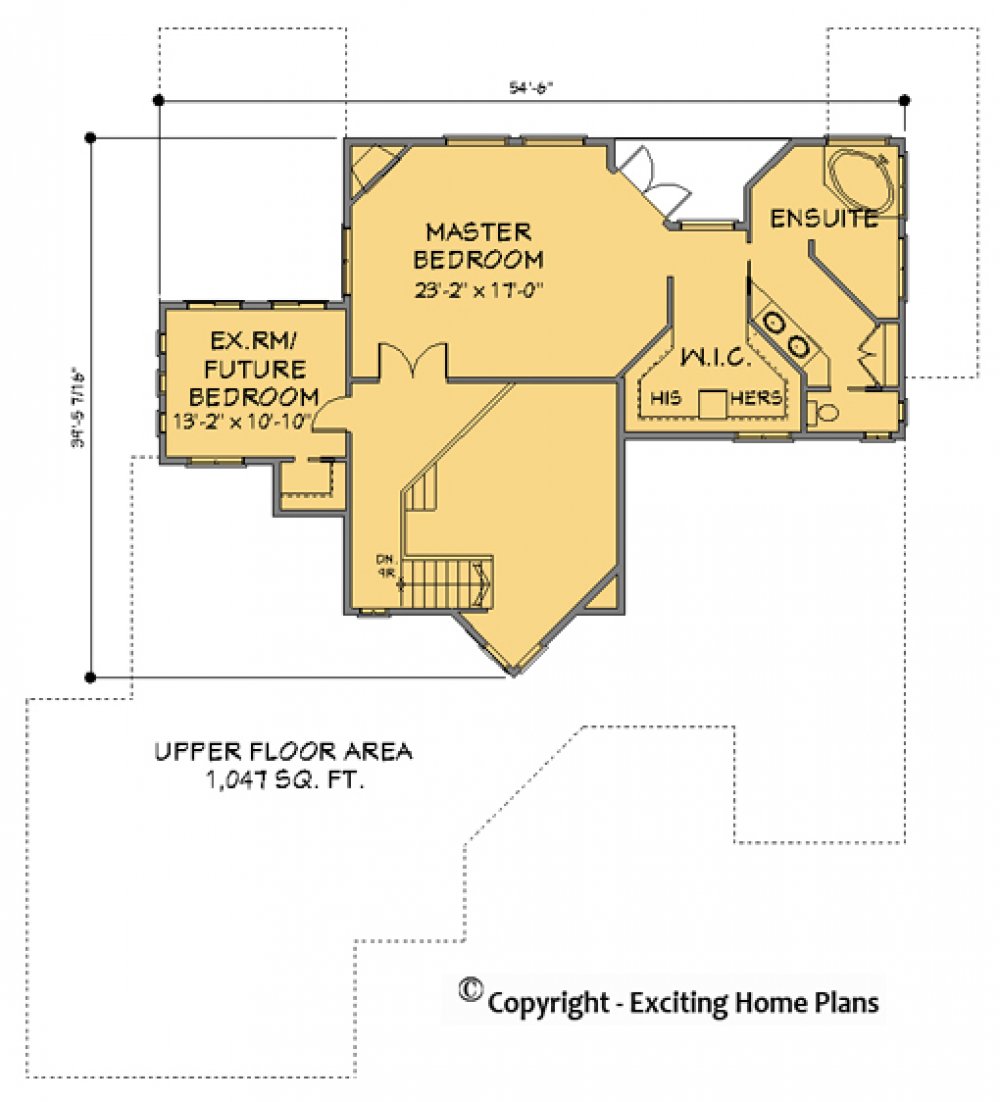 House Plan E1109-10 Upper Floor Plan
