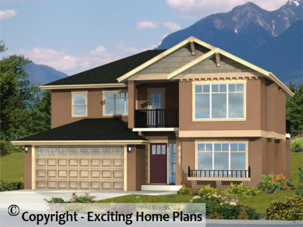 House Plan E1040-10 Exterior 3D View
