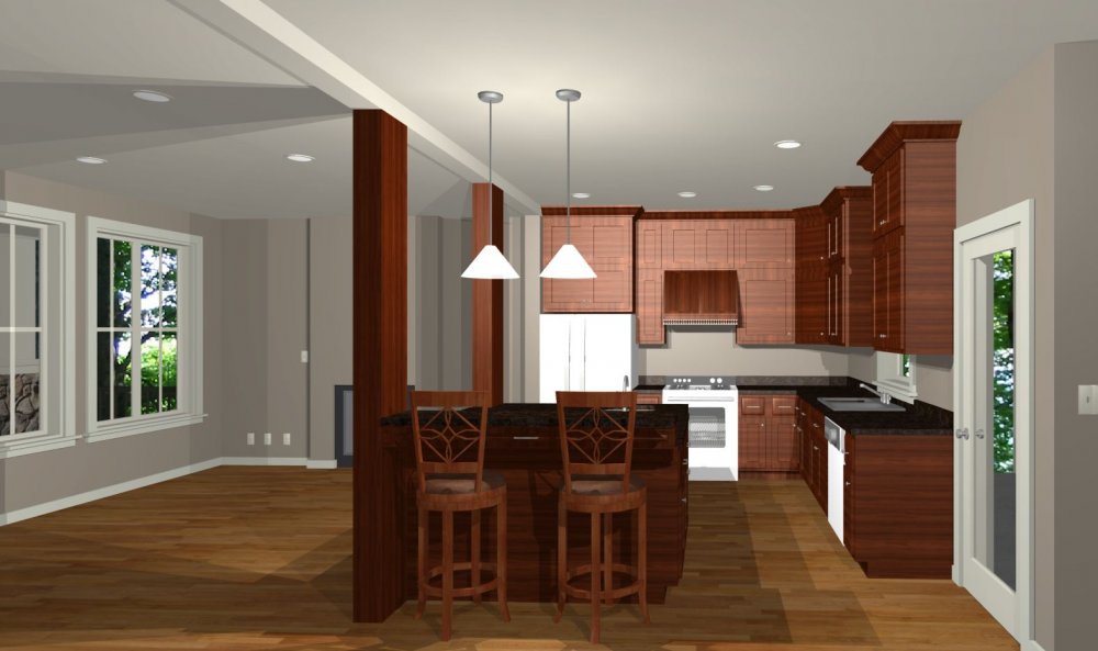 House Plan E1488-10 Interior Kitchen 3D Area