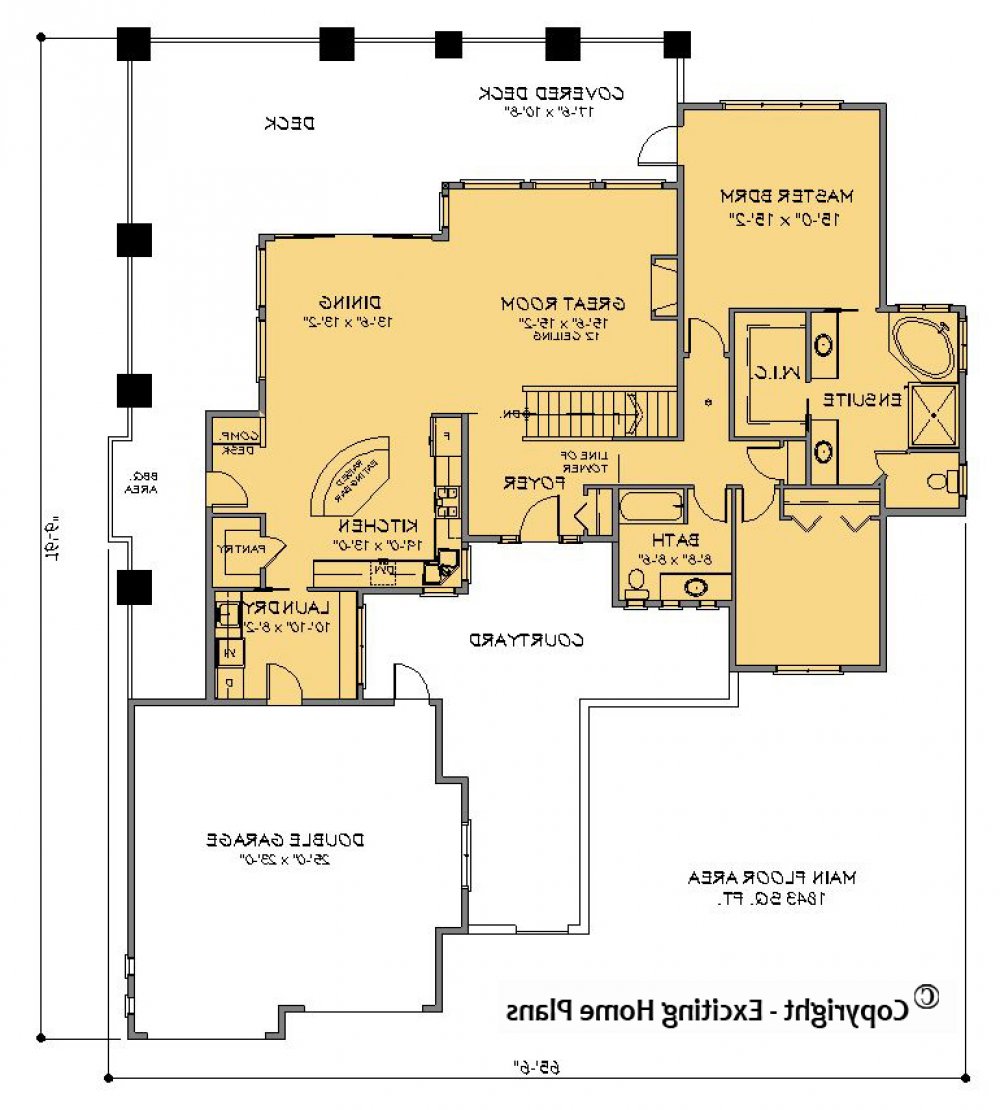 House Plan E1252-10 Main Floor Plan REVERSE