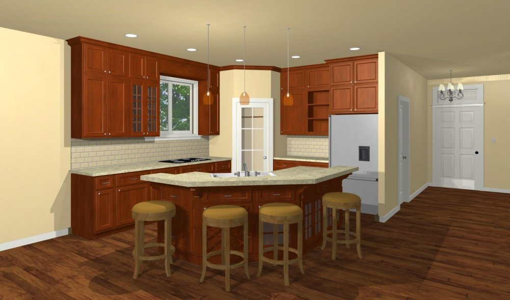 House Plan E1228-10 Interior Kitchen 3D Area