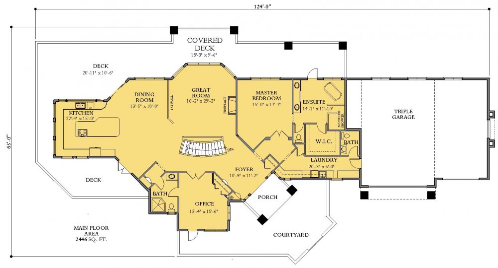 House Plan E1729-10  Main Floor Plan