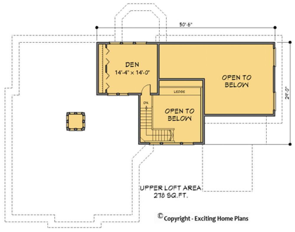 House Plan E1172-10 Upper Floor Plan