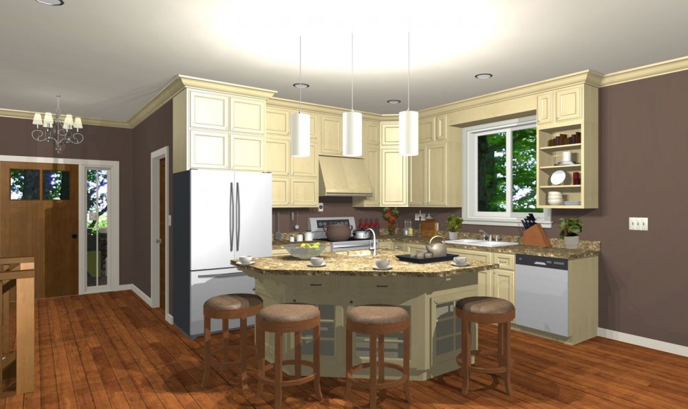 House Plan E1578-10 Interior Kitchen 3D Area