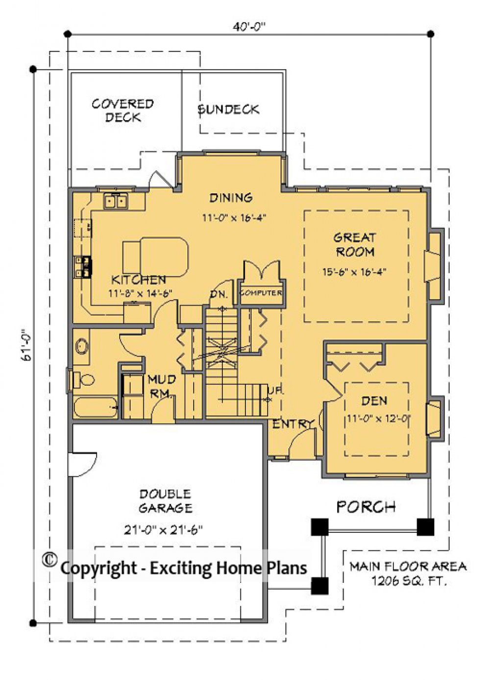 House Plan E1178-10 Main Floor Plan