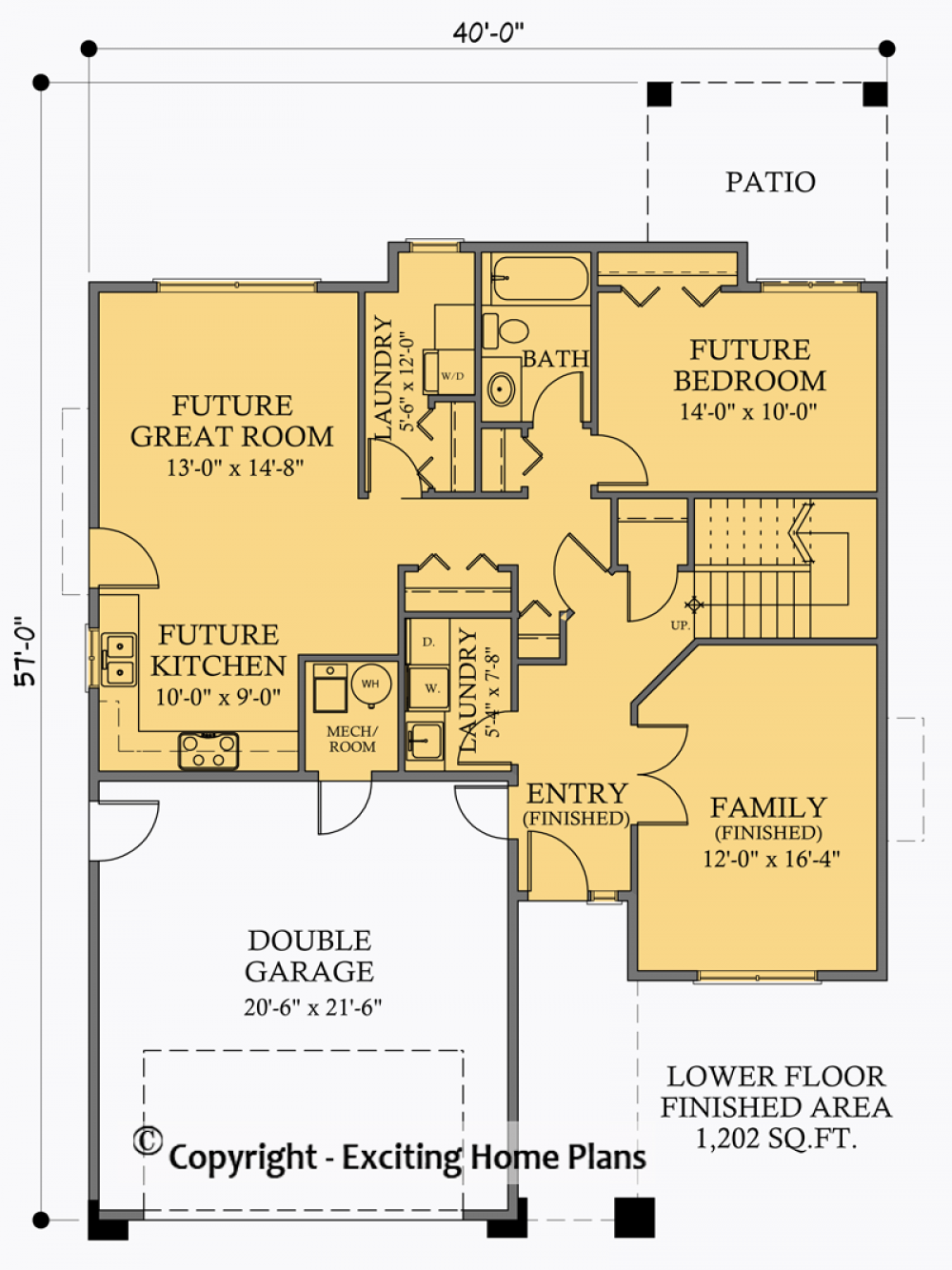 House Plan E1038-10 Lower Floor Plan