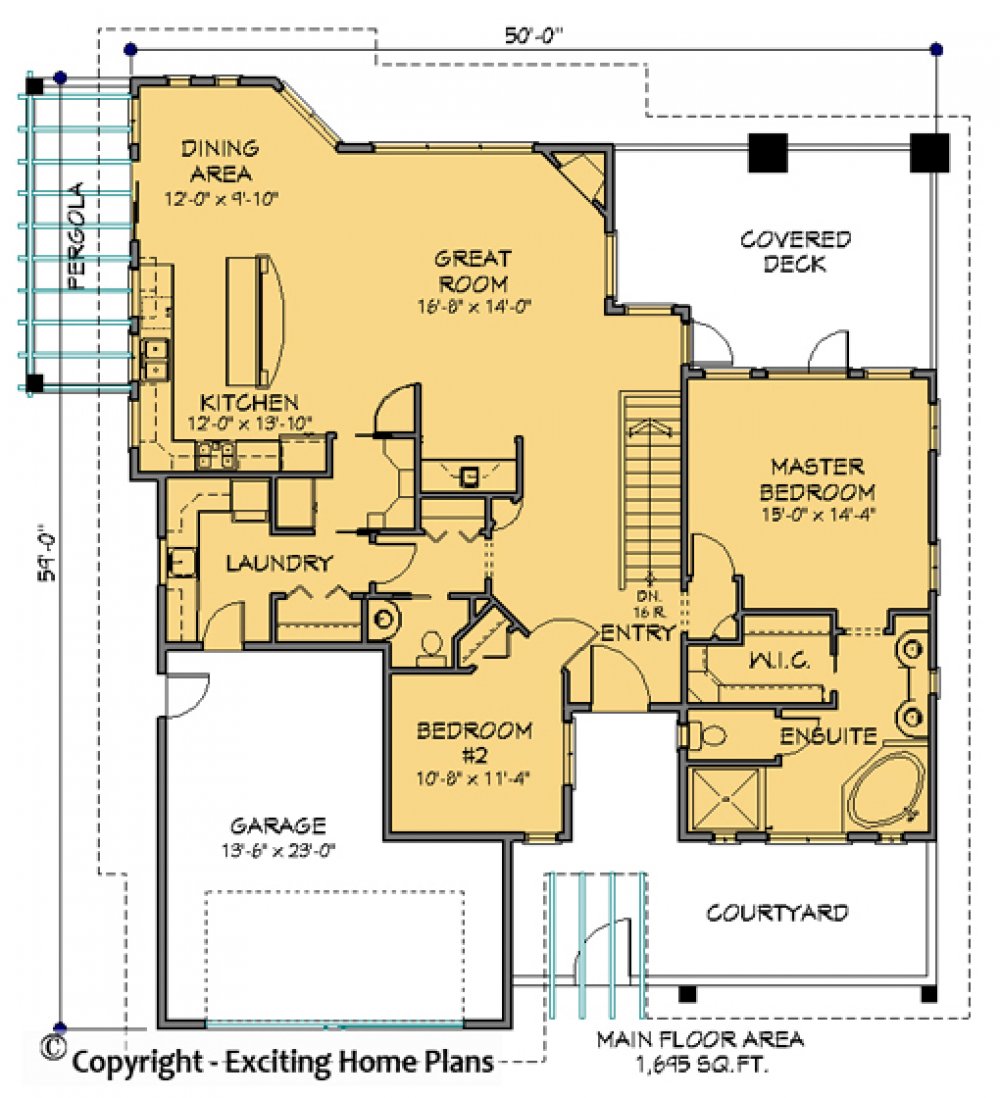 House Plan E1105-10 Main Floor Plan