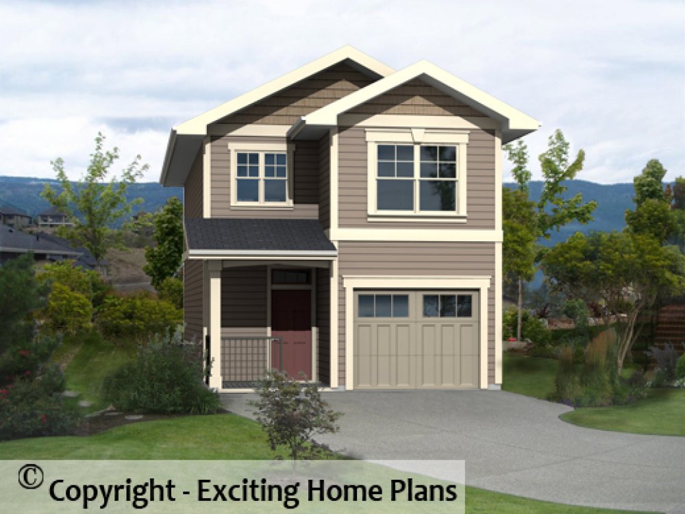 House Plan E1530-10 Front 3D View