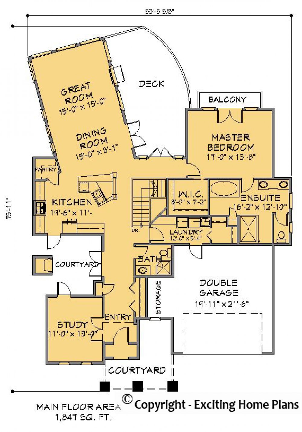 House Plan E1407-10 Main Floor Plan