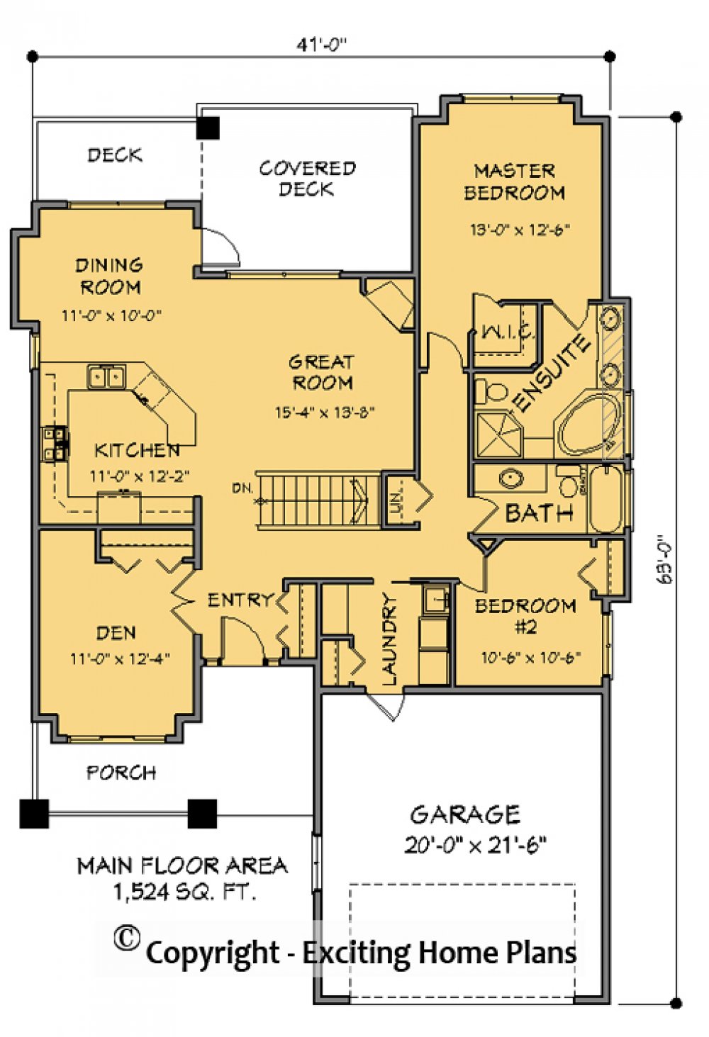 House Plan E1603-10M Main Floor Plan