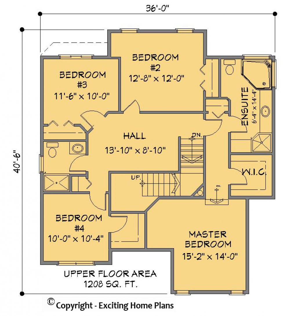 House Plan E1187-10  Upper Floor Plan