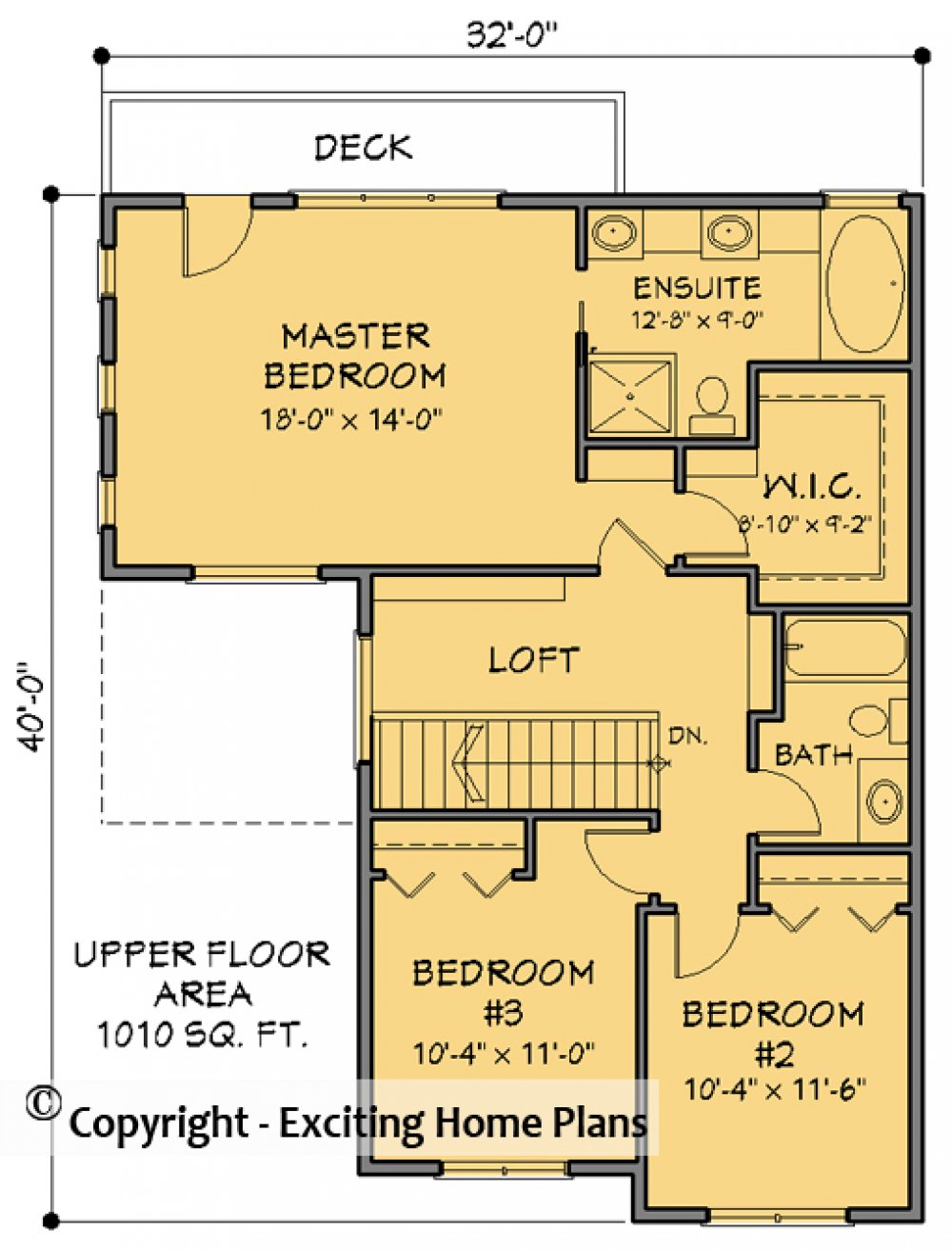 House Plan E1585-10M Upper Floor