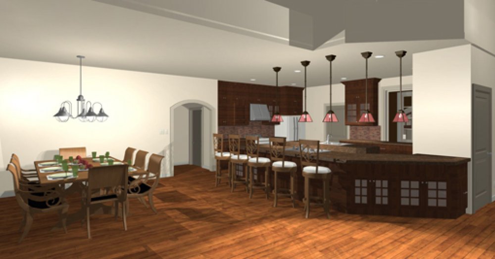 House Plan E1083-10 Interior Kitchen 3D Area
