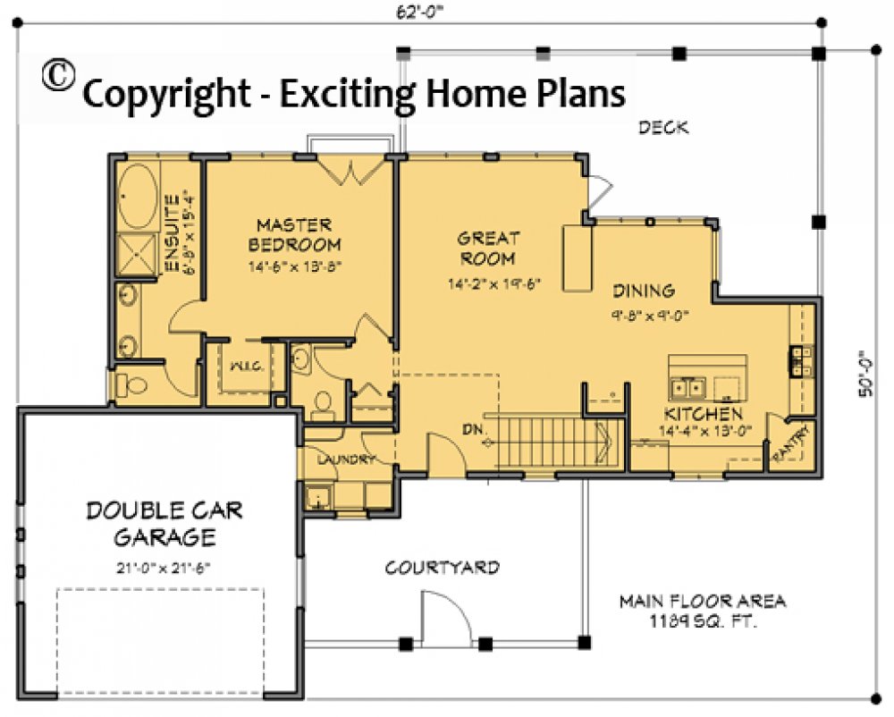 House Plan E1432-10 Main Floor Plan