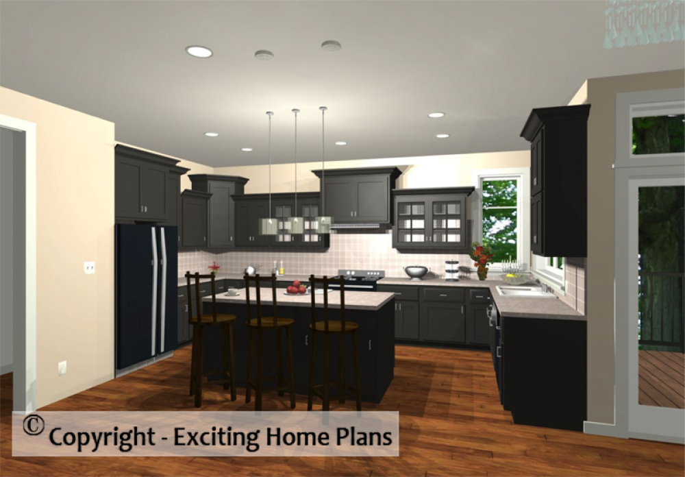 House Plan E1014-10 Interior Kitchen 3D Area