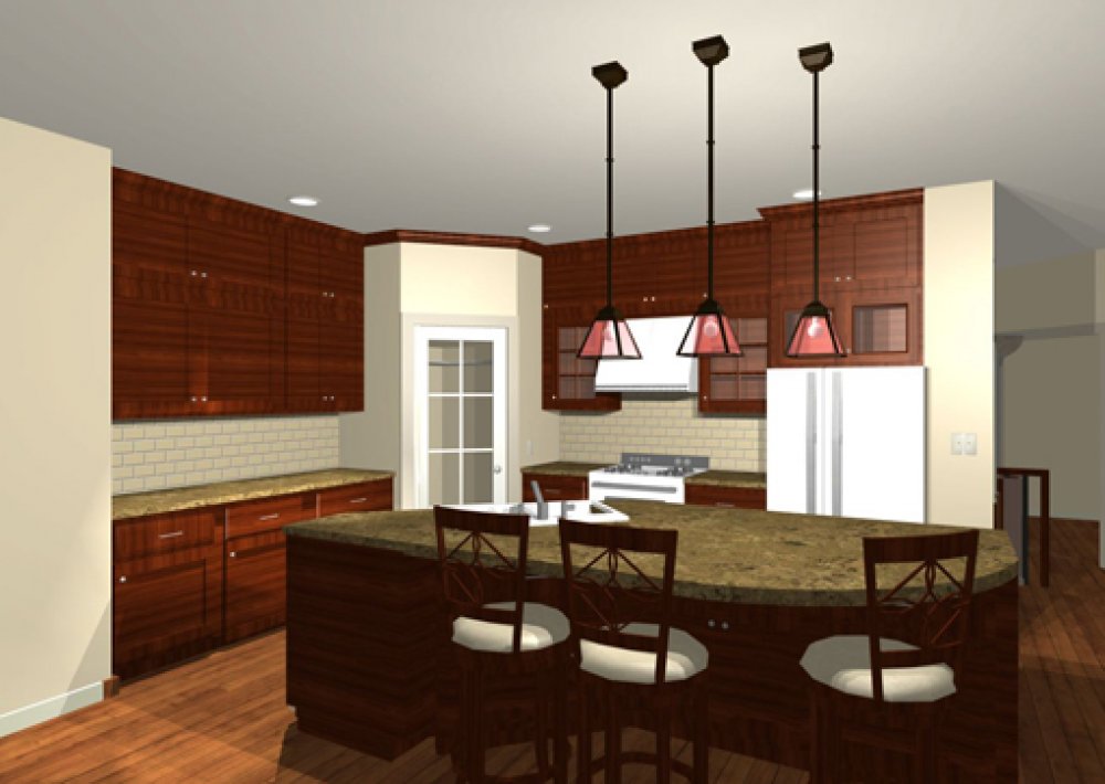 House Plan E1067-12  Interior Kitchen 3D Area