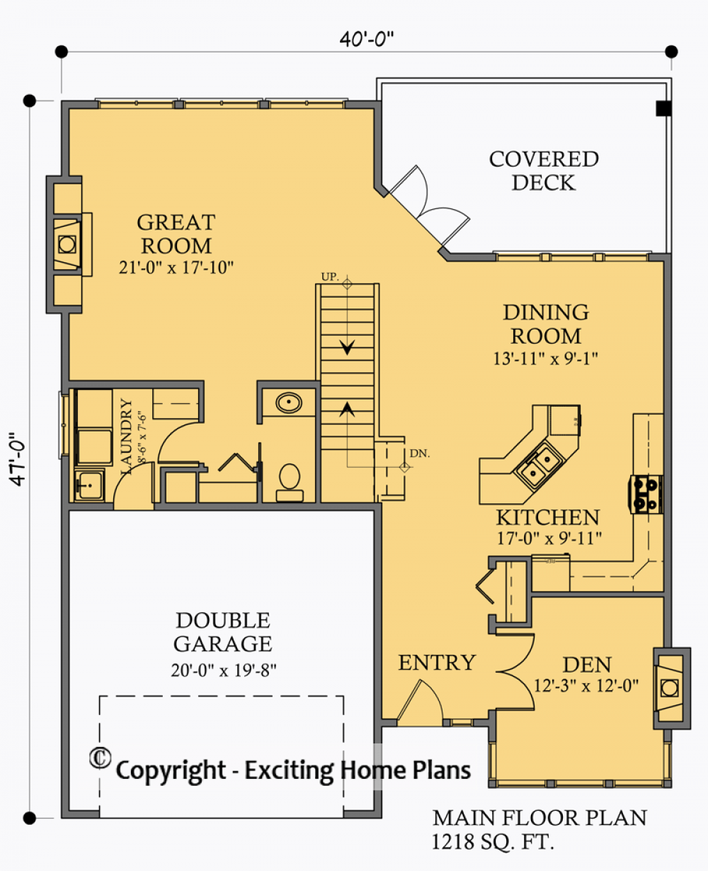 House Plan E1017-10 Main Floor Plan