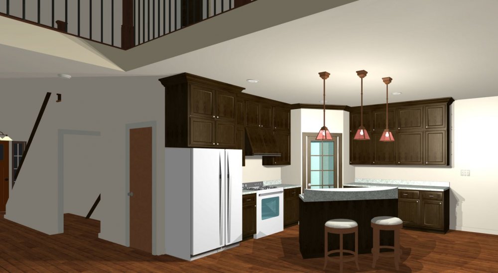 House Plan E1477-10 Interior Kitchen 3D Area